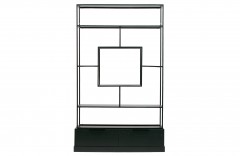 BLACK METAL HONG CABINET WITH 2 WOOD DRAWERS 